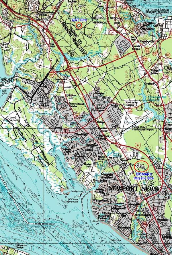 Aerial Images of Langley AFB (BOMARC), VA